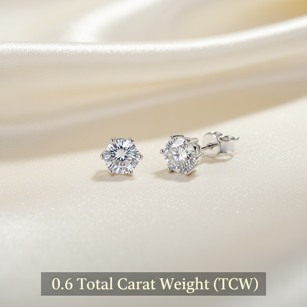 0.6 TCW Silver Moissanite Studs – Product Style