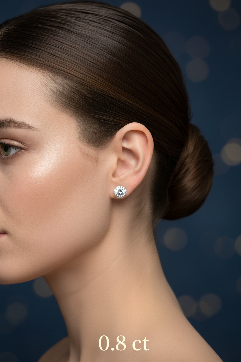 0.8 ct Moissanite Stud