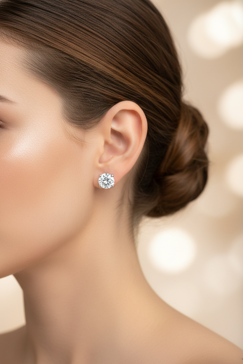 1.6ct Moissanite Stud – True-to-Scale Luxury PDP