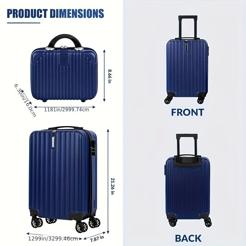 Luxe and Laurel BTY Lightweight Hardshell Travel Set: 20” Spinner Suitcase & Matching Trolley Bag
