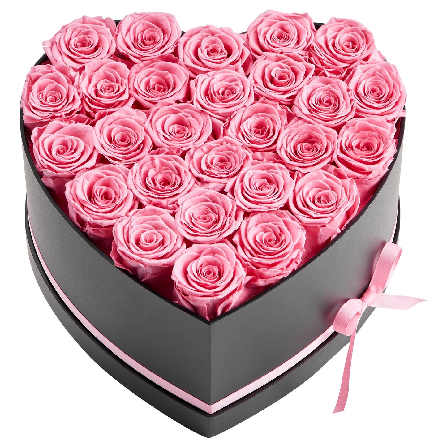Luxe and Laurel 27 Preserved Blush Roses — Signature Heart-Shaped Eternal Floral Box
