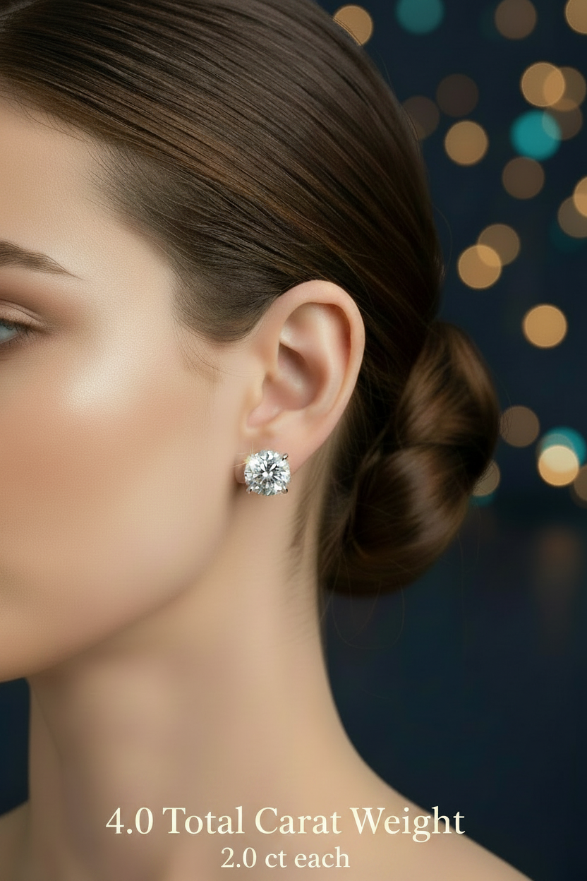4.0 TCW Moissanite Stud — Final with Text Overlay