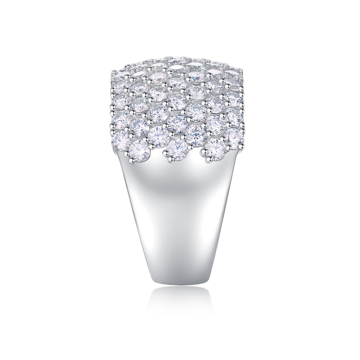 Refined Multi-Row Moissanite Band in Sterling Silver