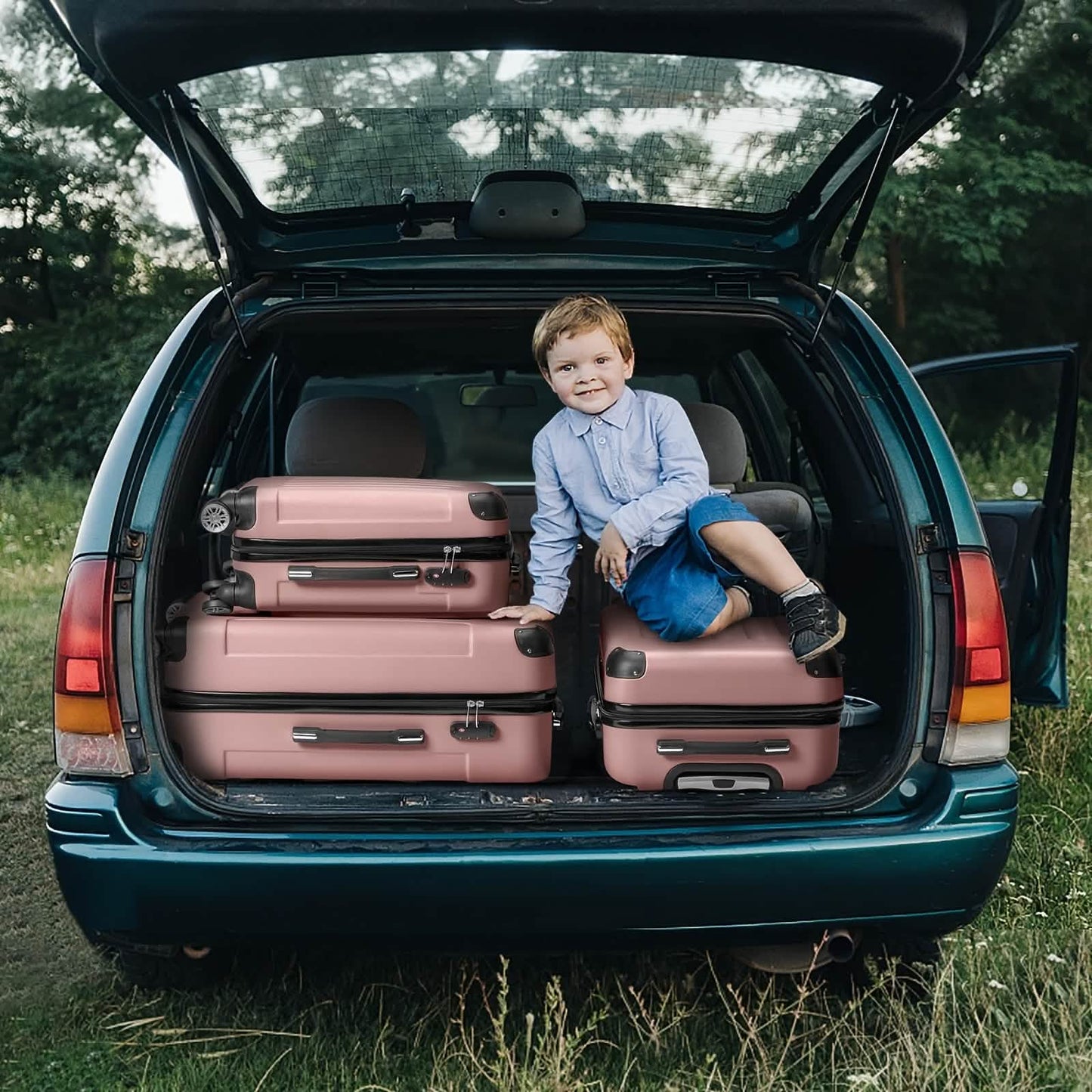 AUTOFOREVER 3-Piece Minimalist Hard Shell Luggage Set