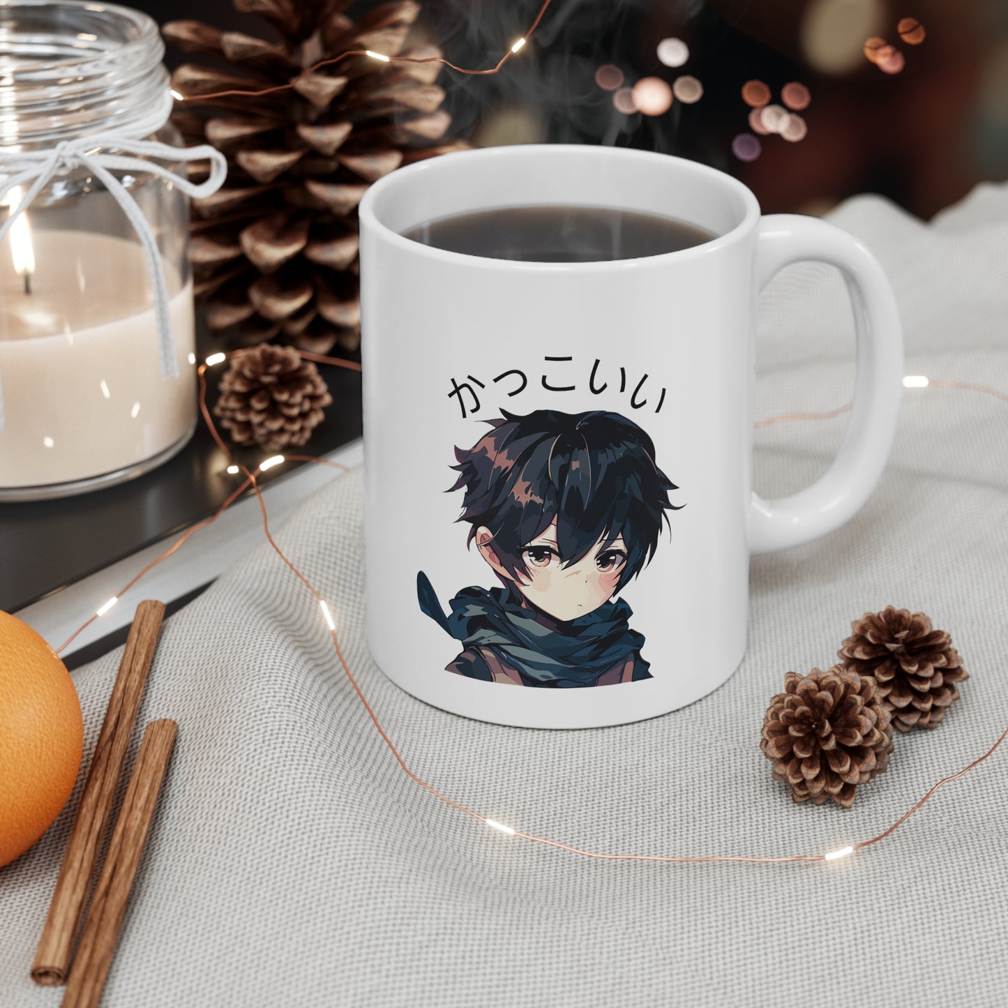 かっこいい Anime Boy Mug: Sip in Style, Anime Enthusiasts! Ceramic Mug 11oz