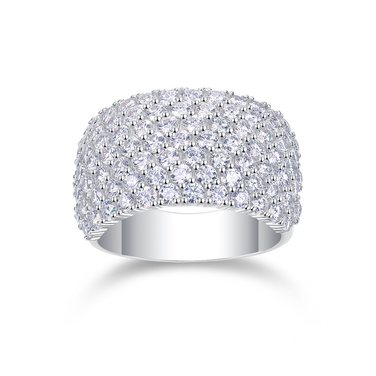 Refined Multi-Row Moissanite Band in Sterling Silver