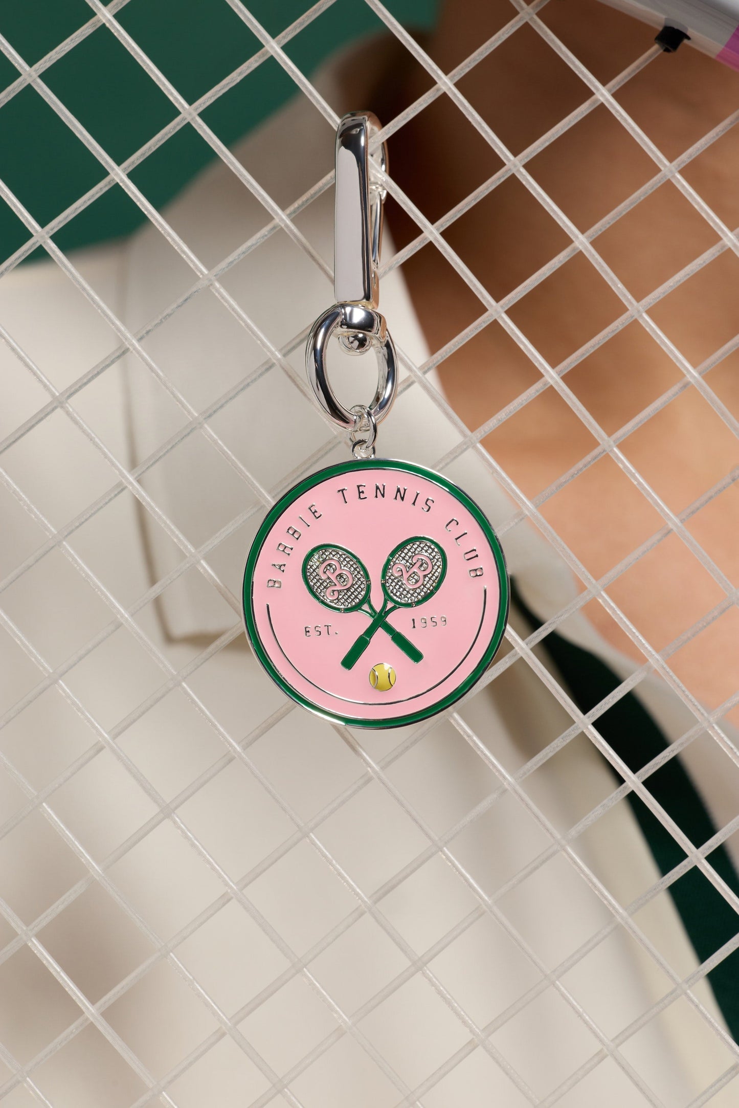 The Grand Slam Bag Charm | Barbie™ Tennis Club Edition in Signature Pink & Court Green