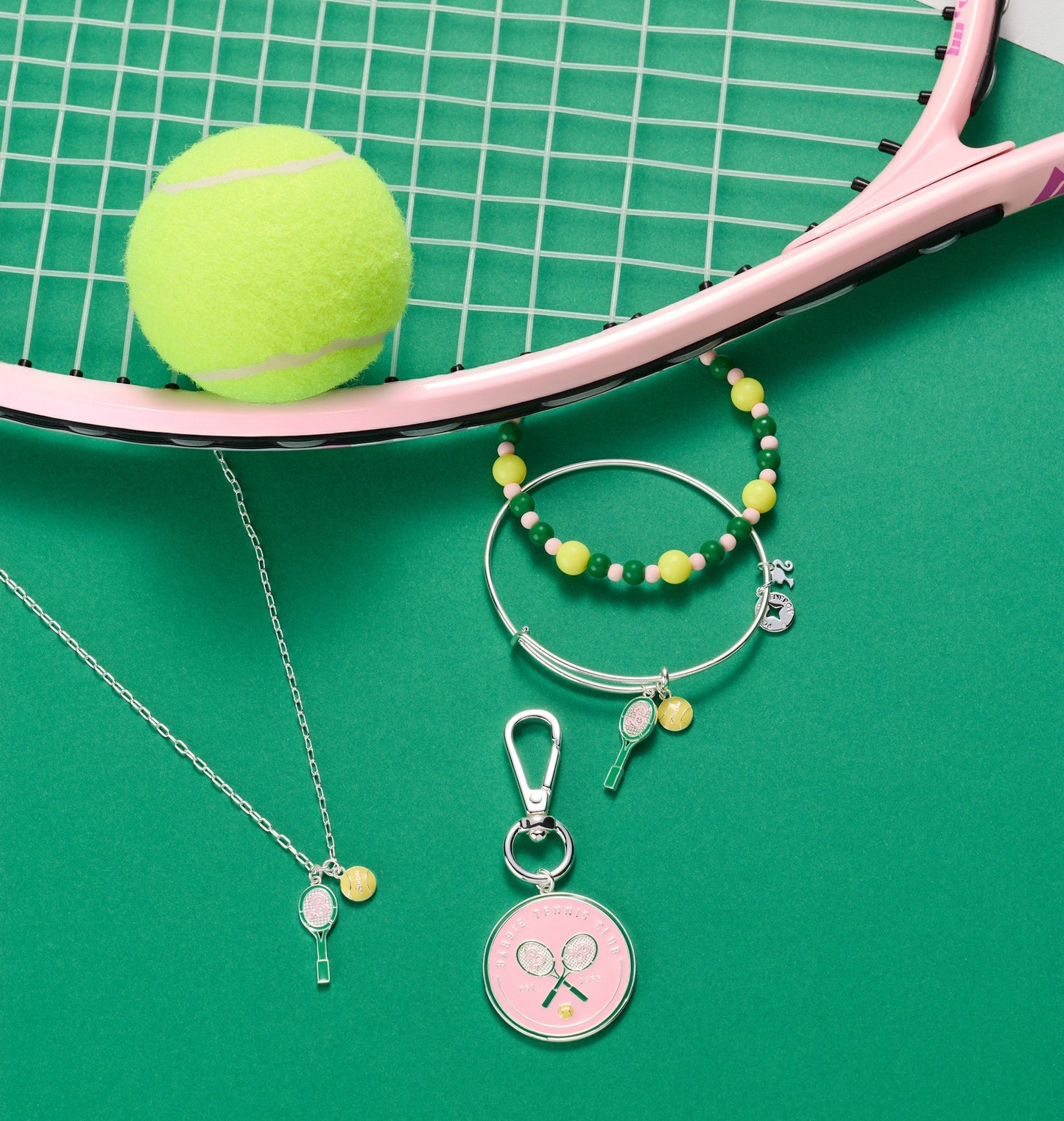 The Grand Slam Bag Charm | Barbie™ Tennis Club Edition in Signature Pink & Court Green