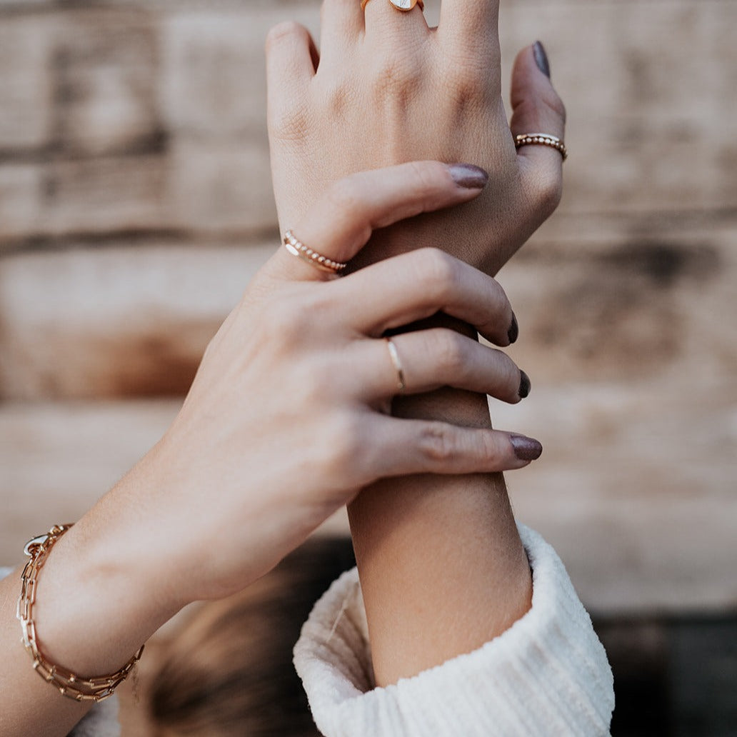 Luxe and Laurel Madeline 18k Gold Filled Paperclip Bracelet  | Tarnish-Resistant 3mm Link