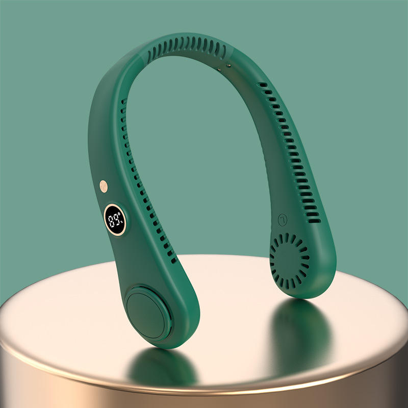 Luxe and Laurel 5-Speed Portable Neck Fan: Bladeless, Quiet, and Rechargeable with Digital Power Display
