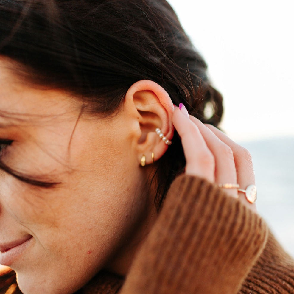 Luxe and Laurel Princess Pearl Ear Cuff | 14k Gold Filled & Dainty Freshwater Pearls