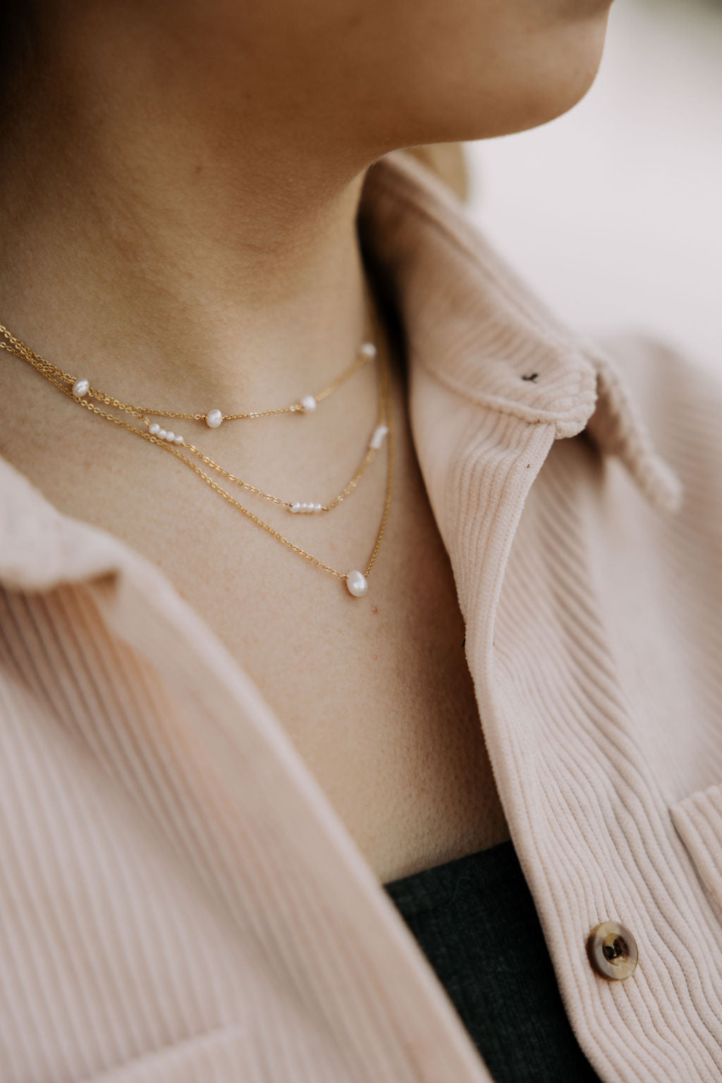 Luxe and Laurel Melbourne Pearl Necklace | 18k Gold Vermeil & Genuine Freshwater Pearl