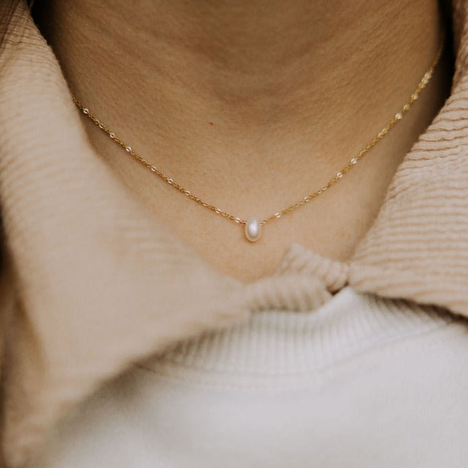 Luxe and Laurel Melbourne Pearl Necklace | 18k Gold Vermeil & Genuine Freshwater Pearl