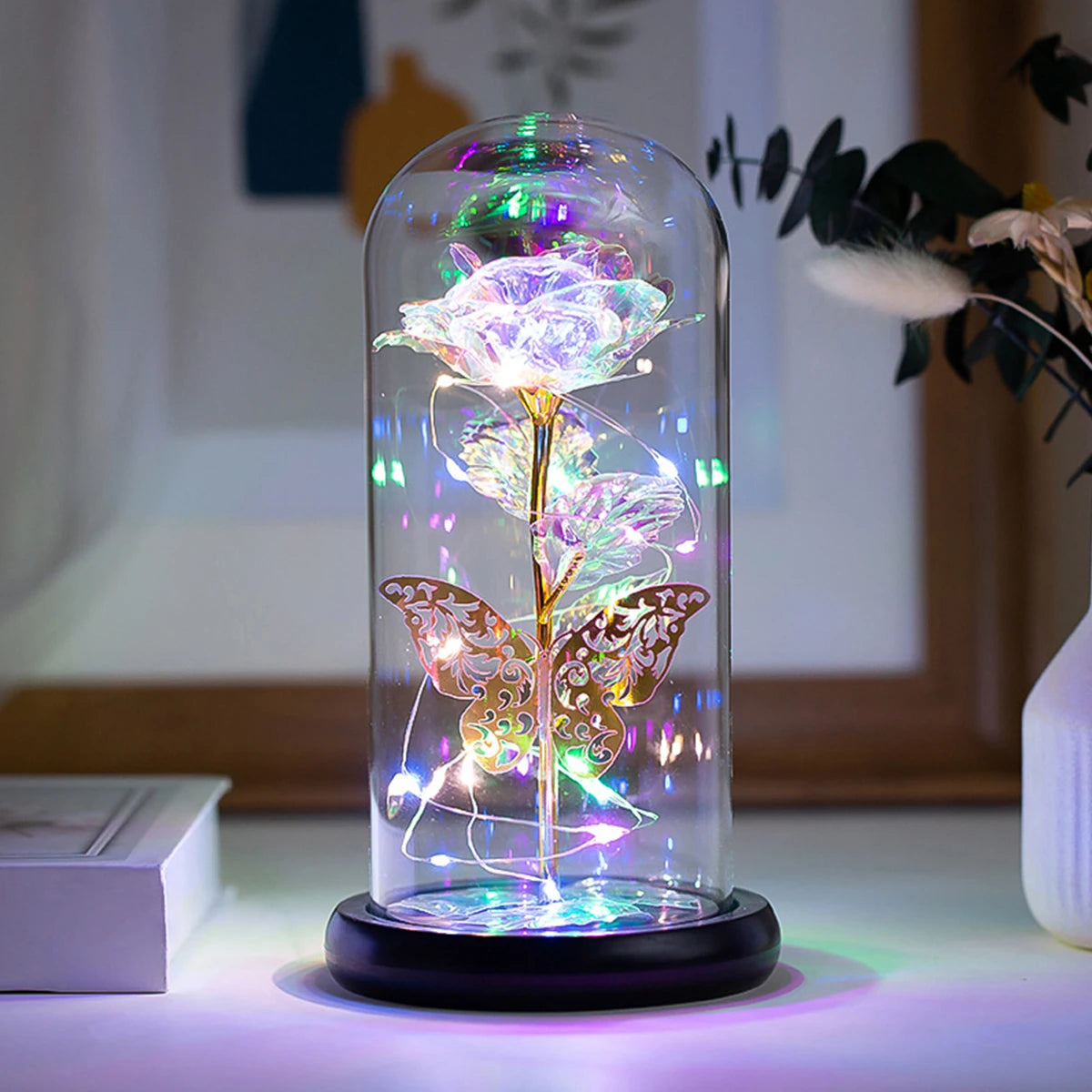 Galaxy Rose Lamp with Butterfly – A Magical Gift for Any Occasion