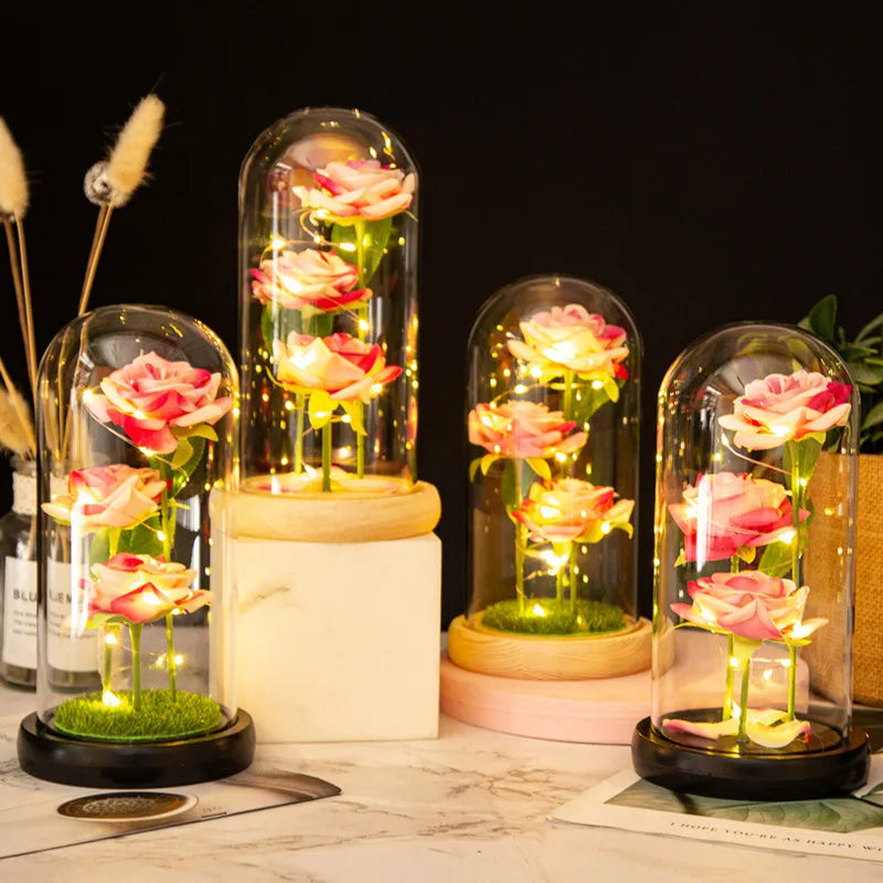 Three LED Galaxy Roses – A Magical Gift of Everlasting Beauty