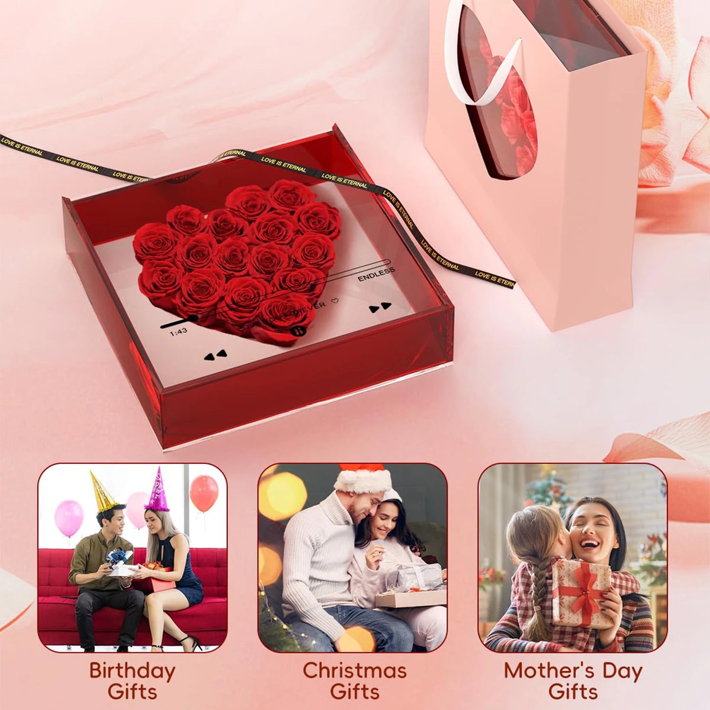 Timeless Preserved Heart-Shaped Rose with Playlist Song – A Love That Lasts Forever