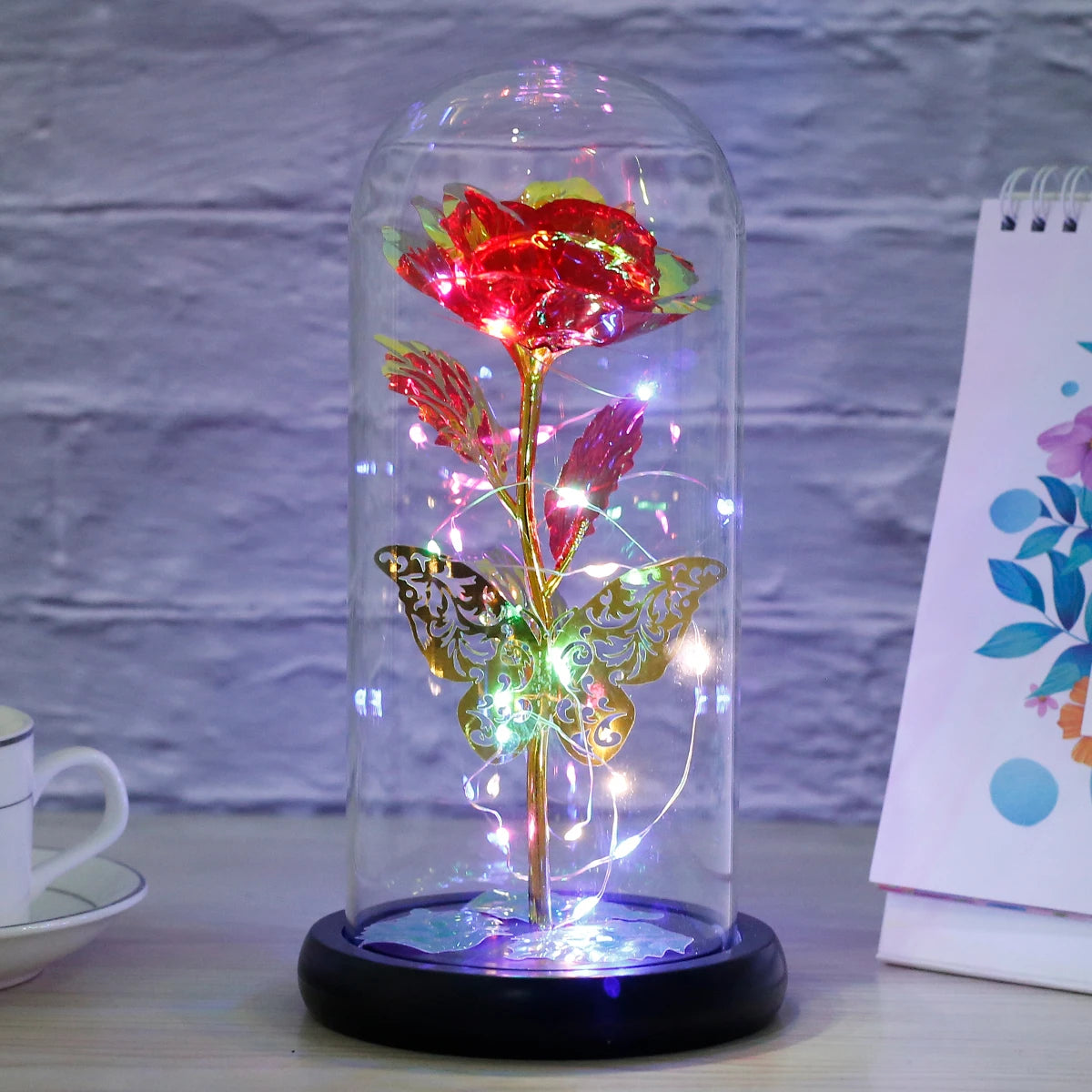Galaxy Rose Lamp with Butterfly – A Magical Gift for Any Occasion