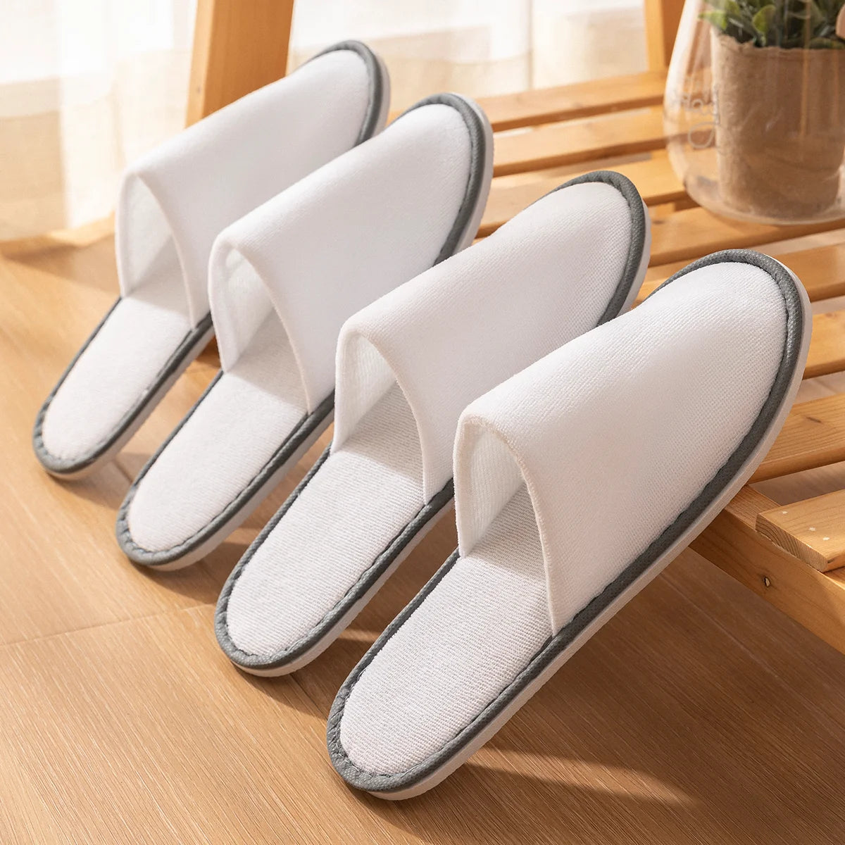 5 Pack Disposable Hotel Slippers (One-Time Use)