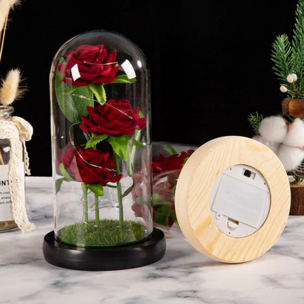 Three LED Galaxy Roses – A Magical Gift of Everlasting Beauty