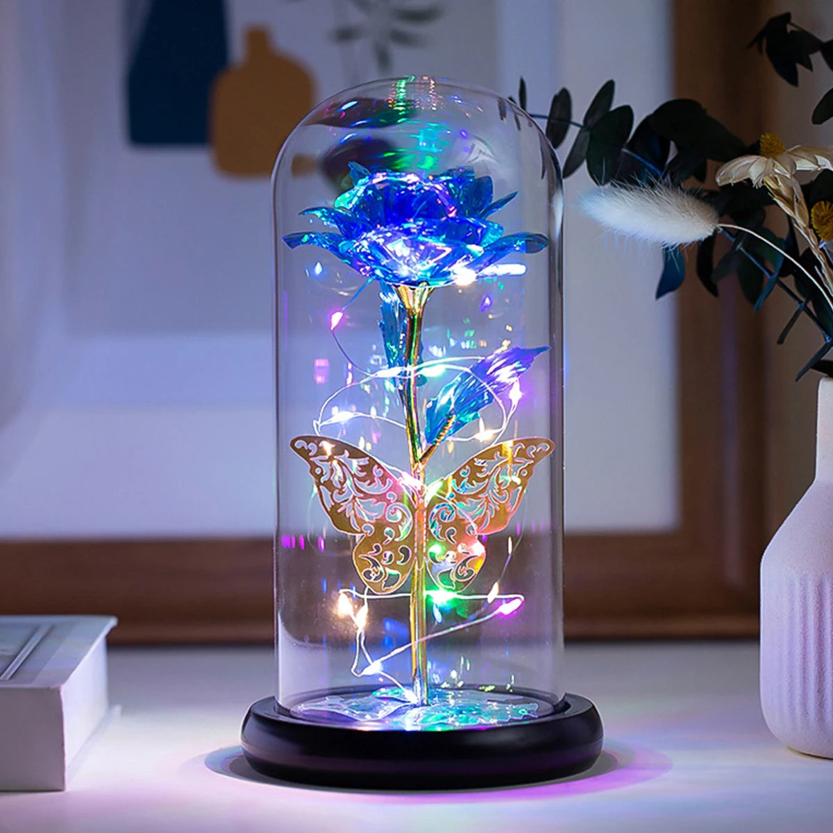 Galaxy Rose Lamp with Butterfly – A Magical Gift for Any Occasion