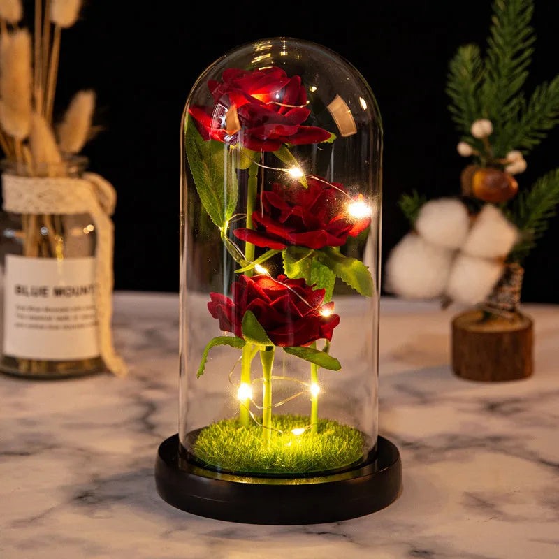 Three LED Galaxy Roses – A Magical Gift of Everlasting Beauty