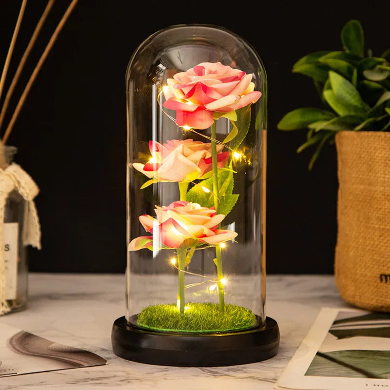Three LED Galaxy Roses – A Magical Gift of Everlasting Beauty