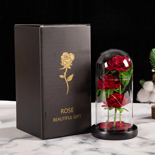 Three LED Galaxy Roses – A Magical Gift of Everlasting Beauty
