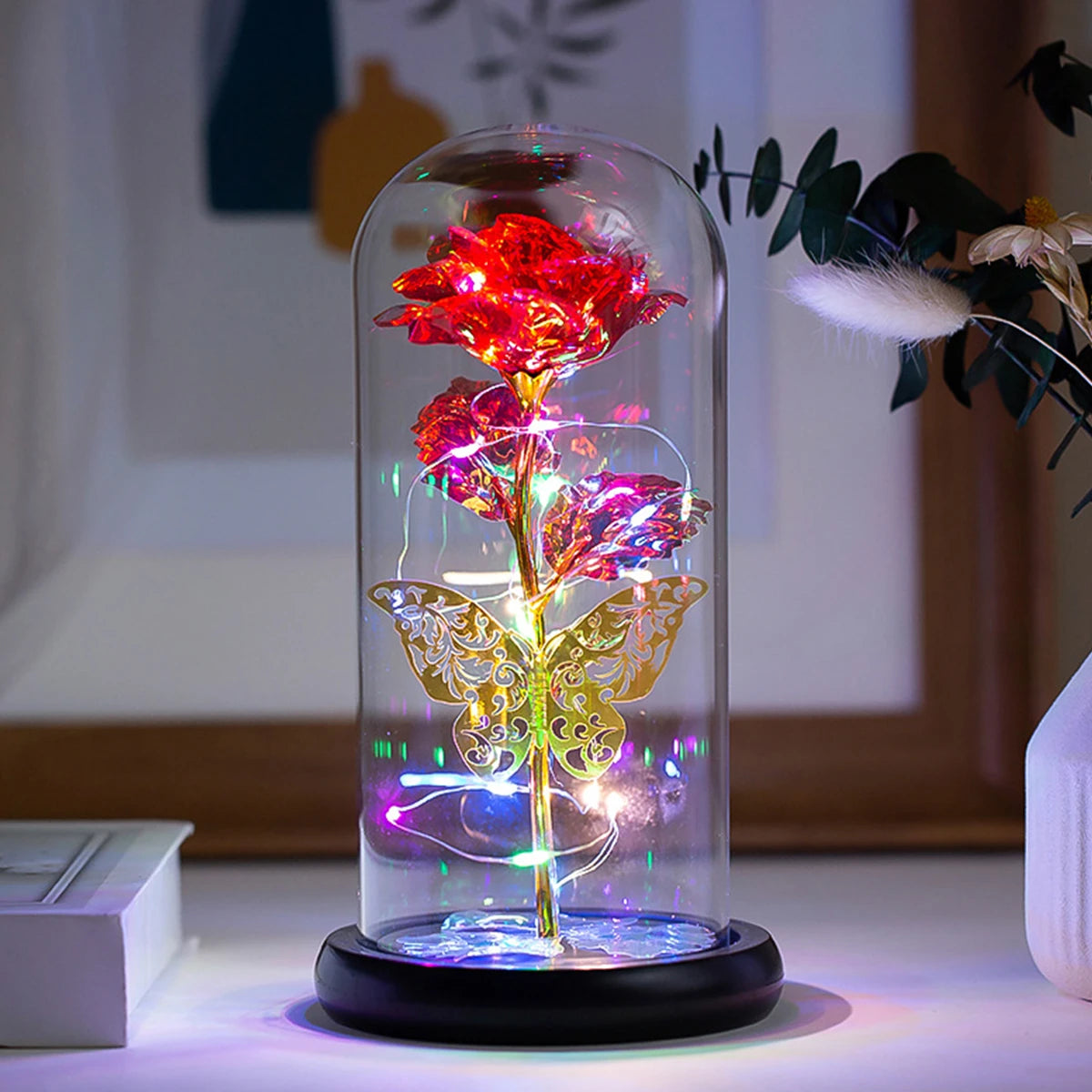 Galaxy Rose Lamp with Butterfly – A Magical Gift for Any Occasion