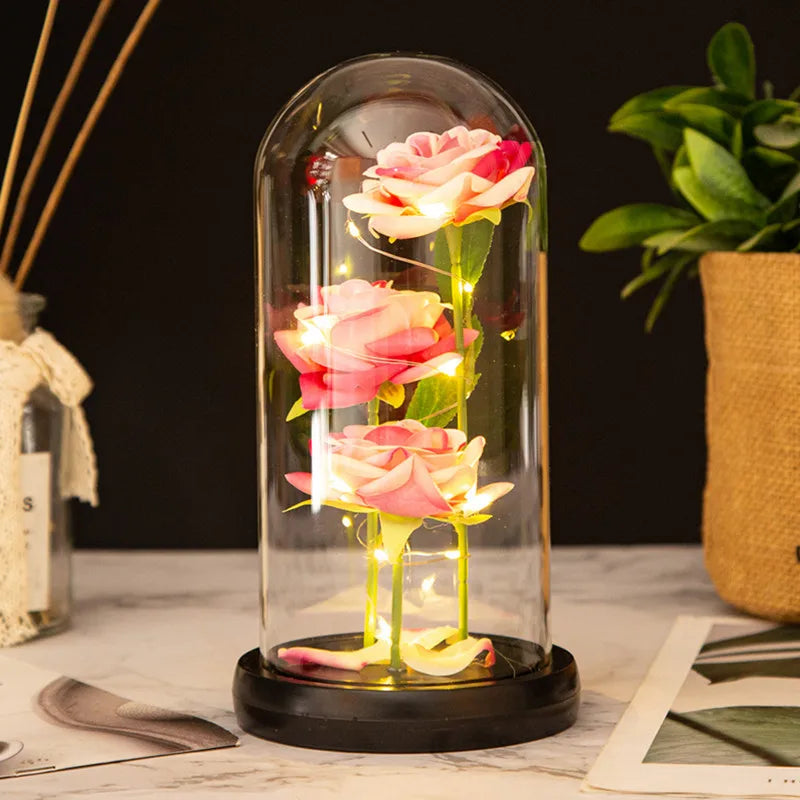 Three LED Galaxy Roses – A Magical Gift of Everlasting Beauty