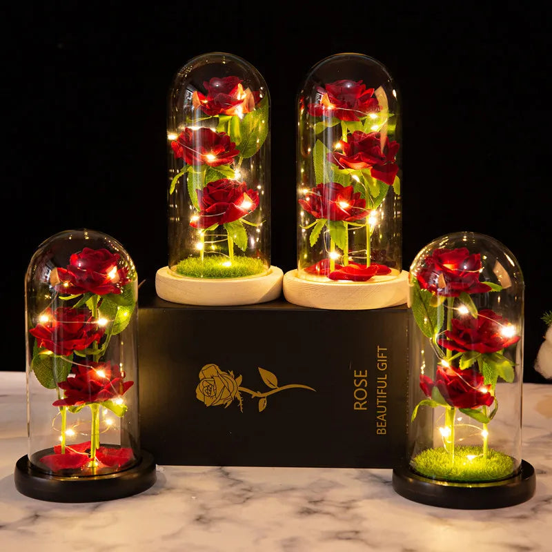 Three LED Galaxy Roses – A Magical Gift of Everlasting Beauty