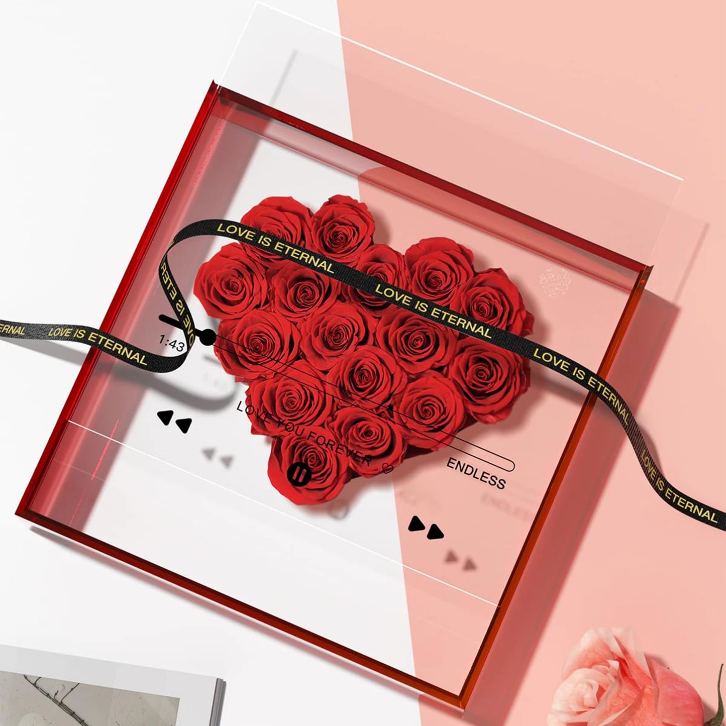 Timeless Preserved Heart-Shaped Rose with Playlist Song – A Love That Lasts Forever