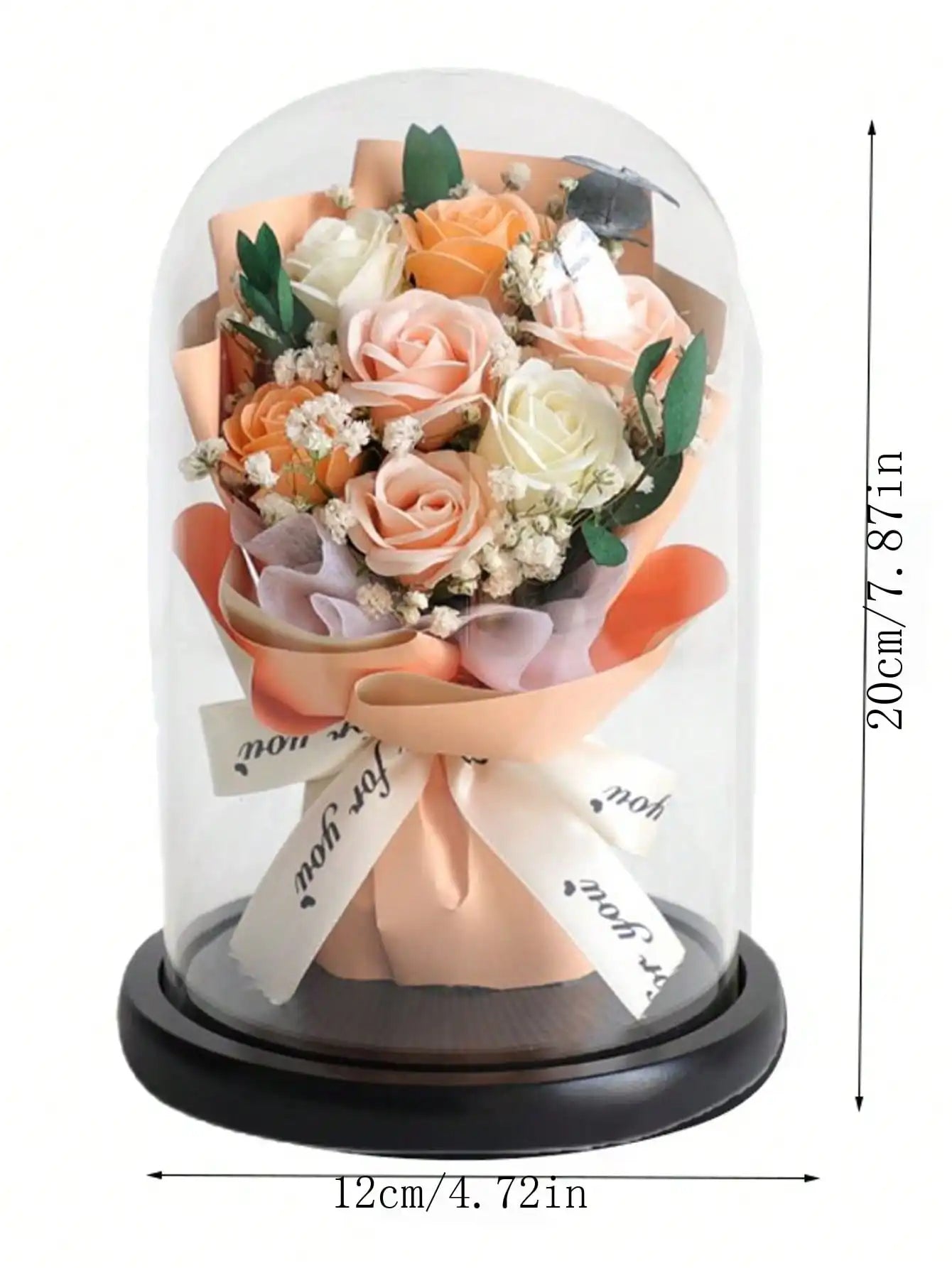 Forever Preserved Rose Bouquet in Glass Dome – A Symbol of Eternal Love