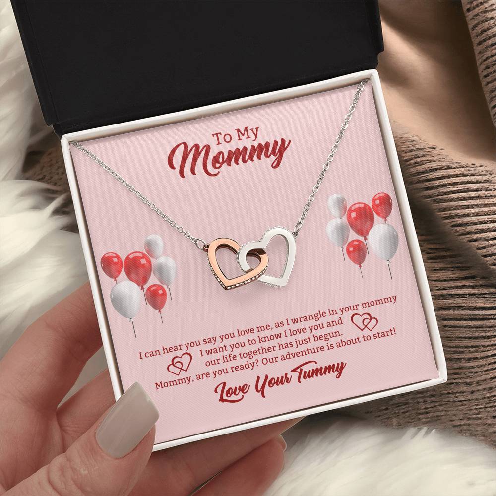 To My Mommy Double Heart Pendant