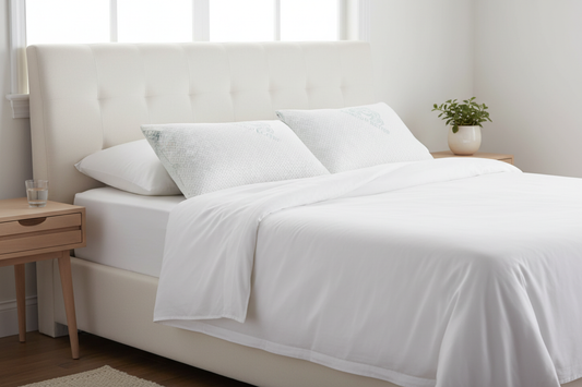 Bamboo Pillow – Pair on Bed