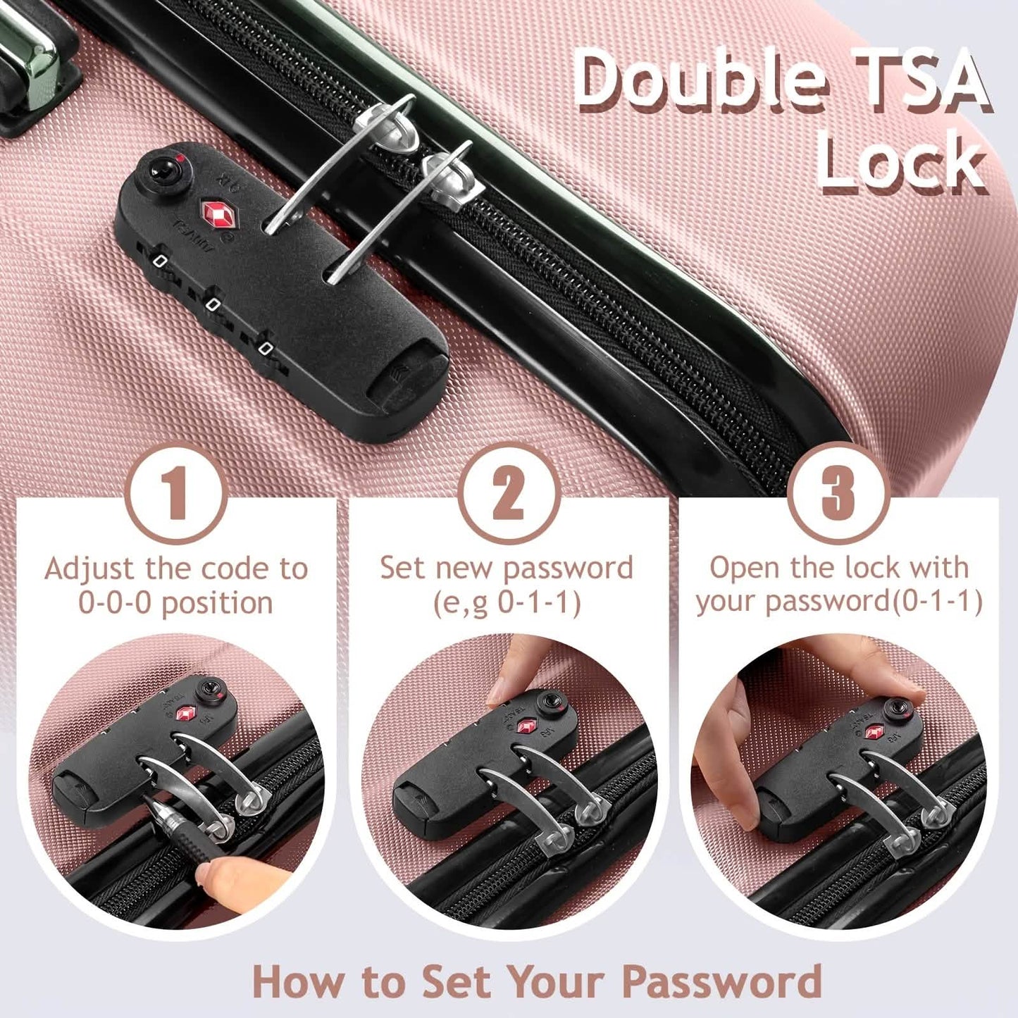 AUTOFOREVER 3-Piece Minimalist Hard Shell Luggage Set