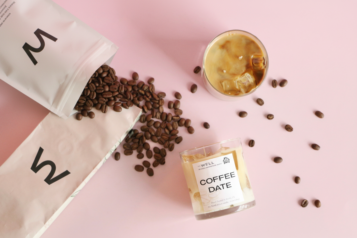 Coffee Date Candle Flat Lay