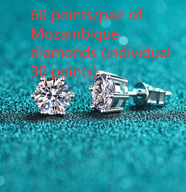 925 Sterling Silver Moissanite Stud Earrings | Classic Six-Claw Hexagon Setting