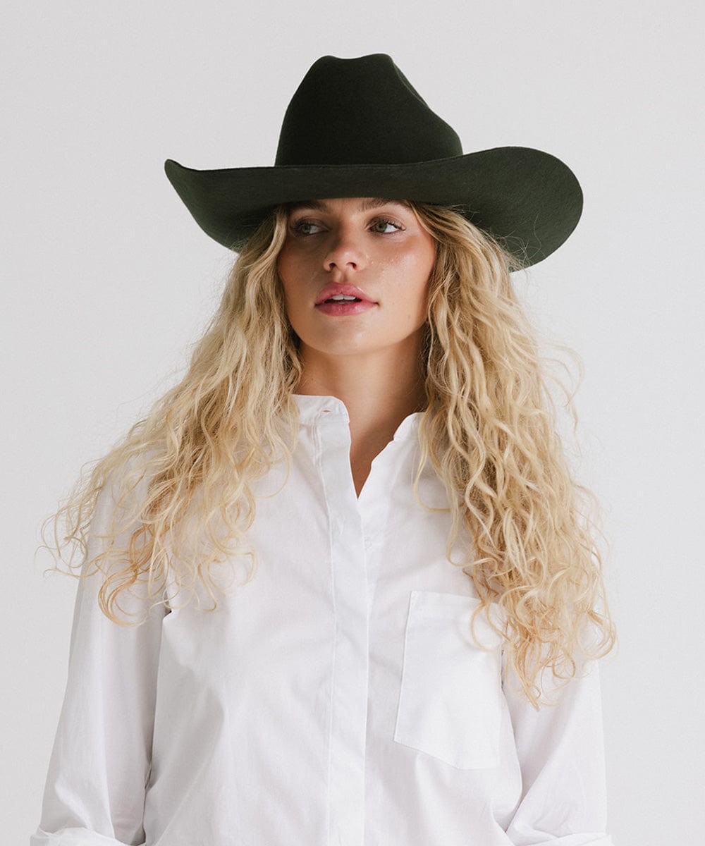 The Teddy Cattleman | Structured Felt Western Hat with Traditional Cattleman Crown