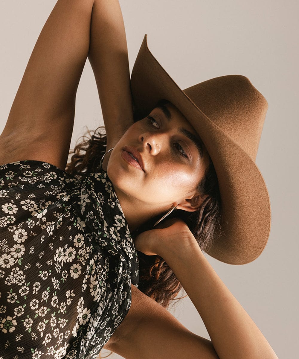 The Teddy Cattleman | Structured Felt Western Hat with Traditional Cattleman Crown