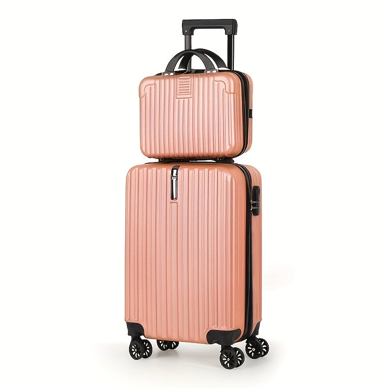 Luxe and Laurel BTY Lightweight Hardshell Travel Set: 20” Spinner Suitcase & Matching Trolley Bag