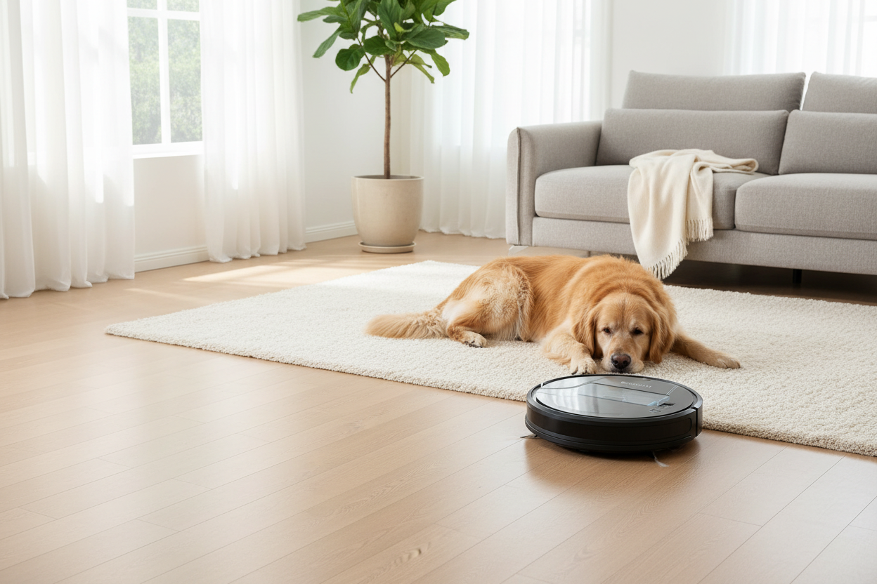 G20 Pro Robot Vacuum Pet Friendly Scene