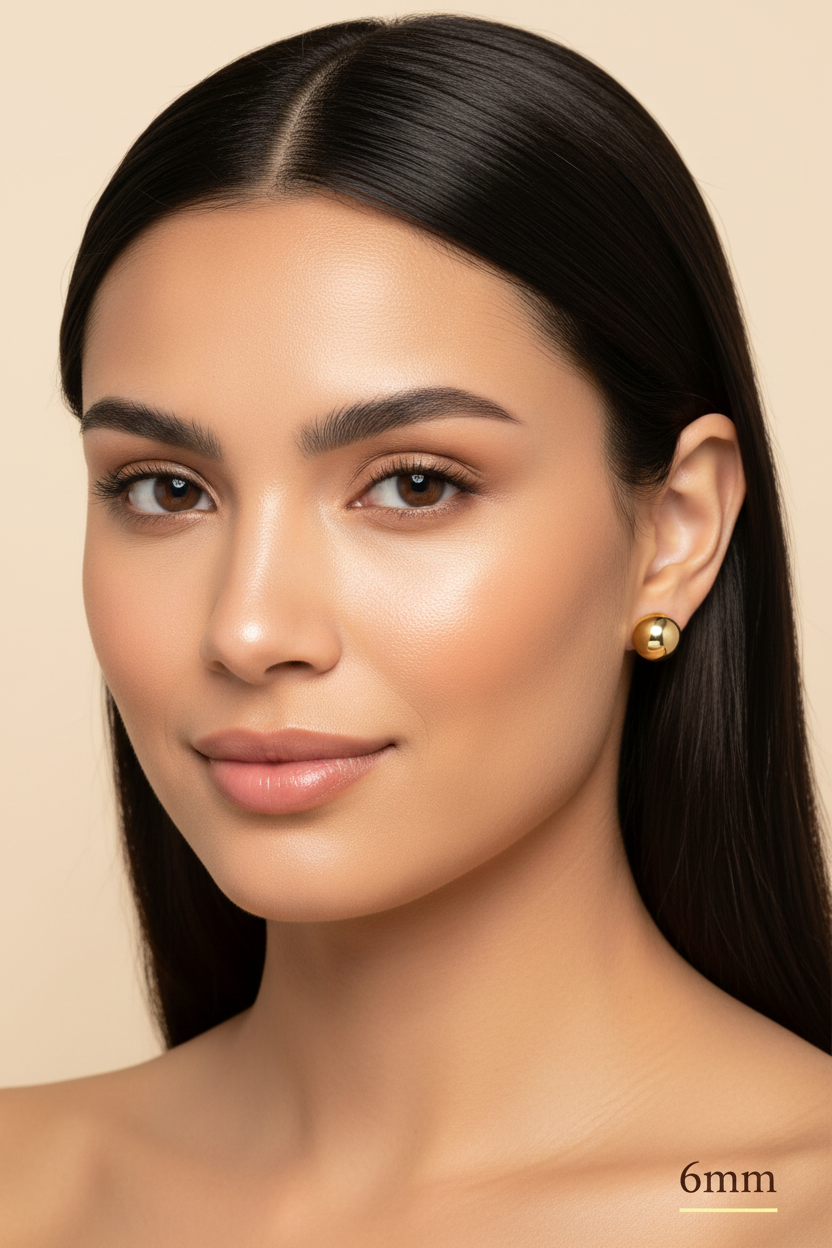 Gold Ball Studs - 6mm Latina Portrait