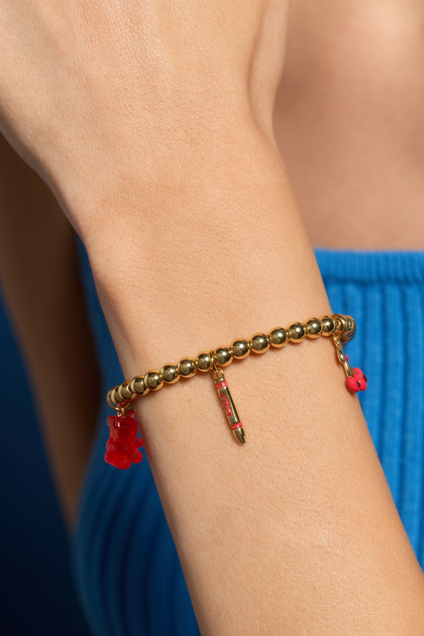 Gold Crayola Bracelet - Wrist Close-up Complementary