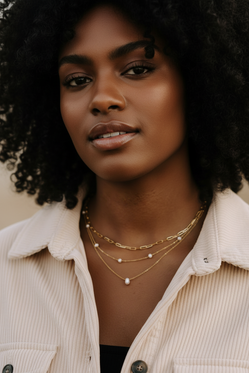 Gold Layered Stack - Black Model Full Face