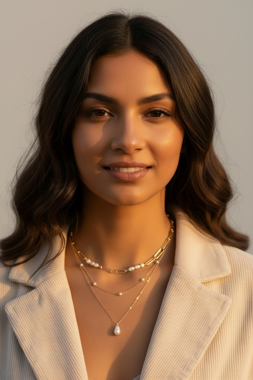 Gold Layered Stack - Neutral Background