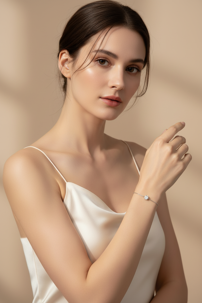 Ivory Silk Brunette Editorial