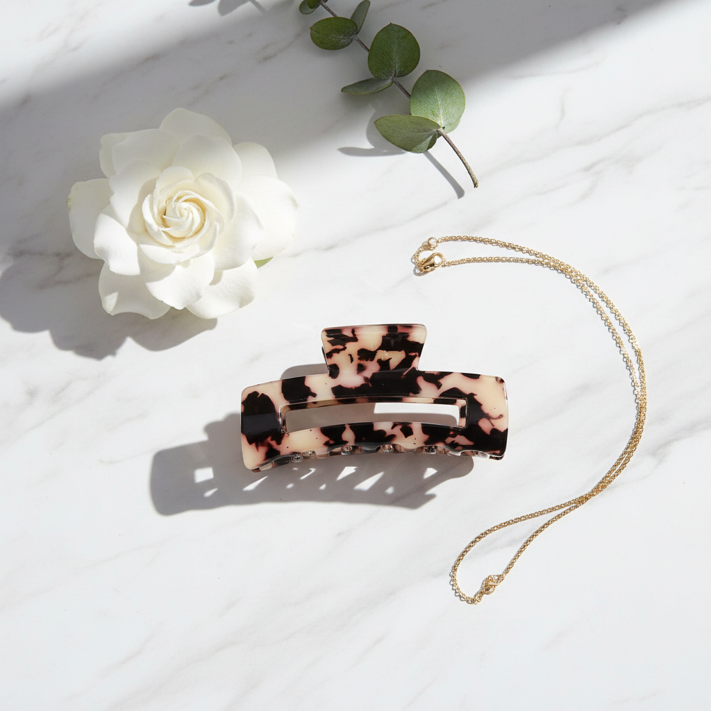 Leopard Clip Luxury Flat Lay