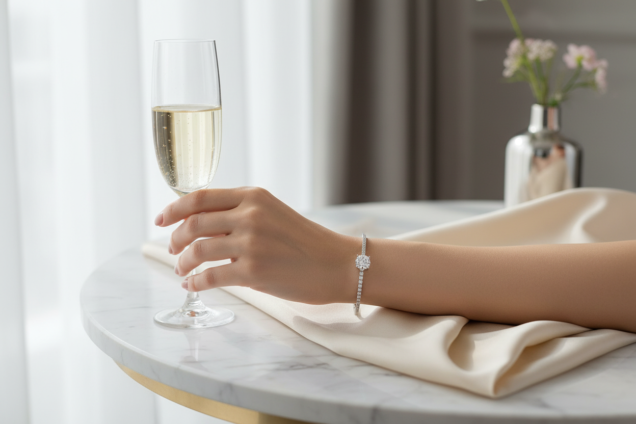 Lifestyle photo of diamond bracelet