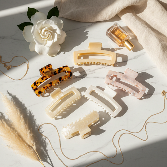 Luxury Claw Clip Flat Lay
