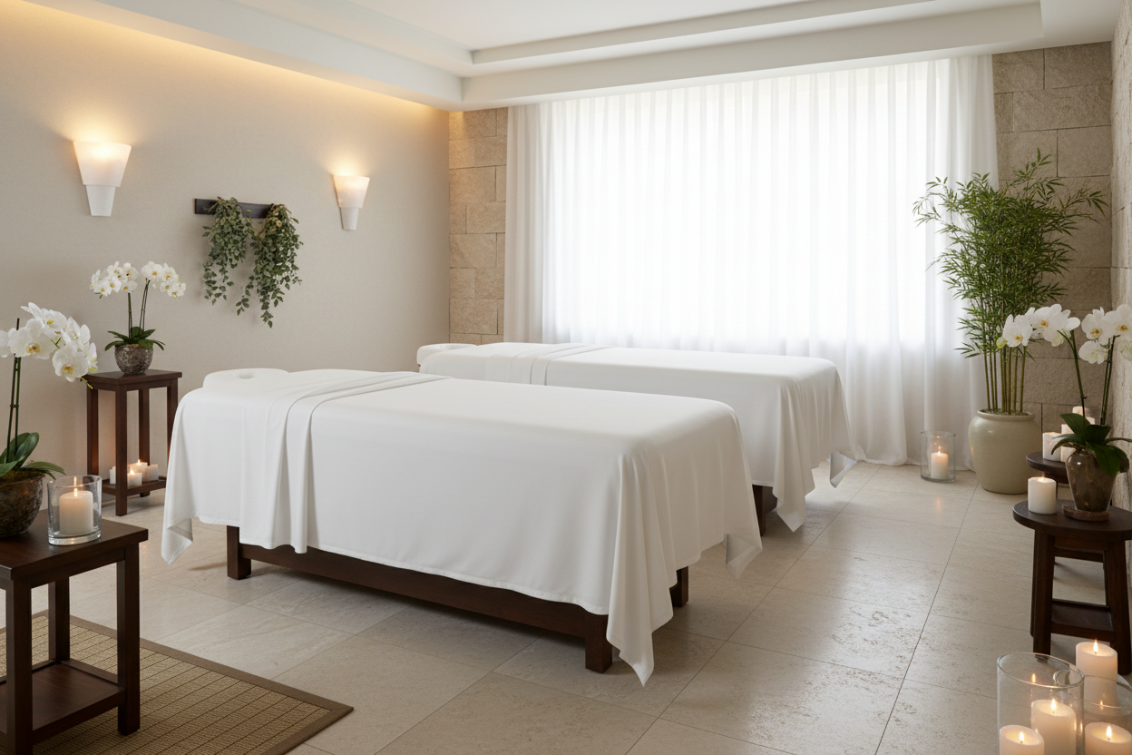 Luxury Spa Dual Treatment Room Bamboo Sheets